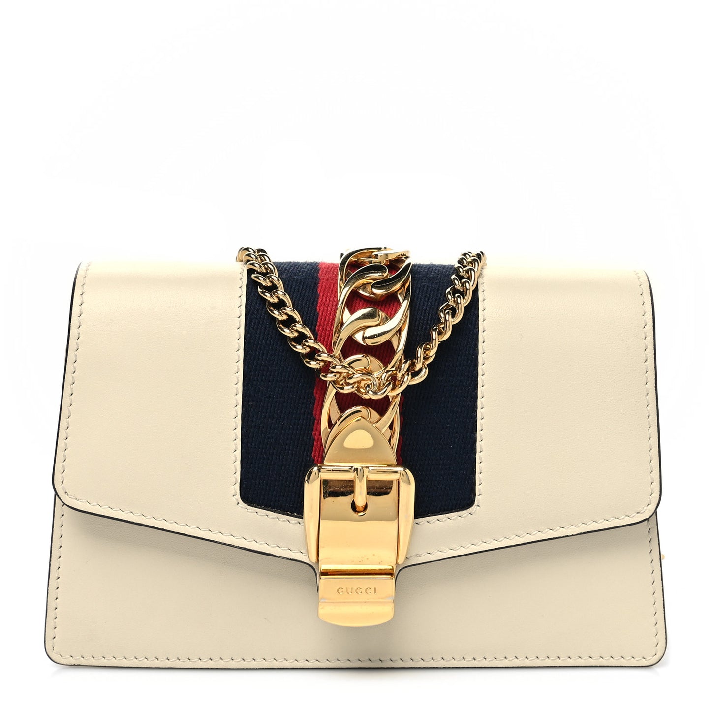 Calfskin Super Mini Sylvie Chain Shoulder Bag White