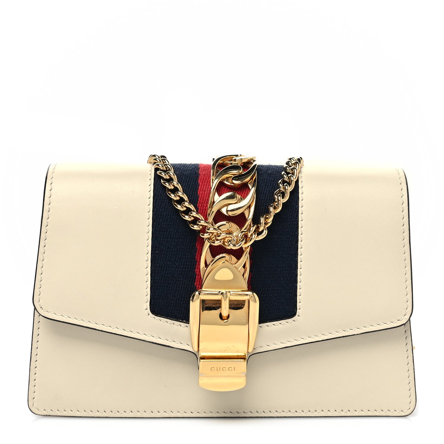 Gucci Calfskin Super Mini Sylvie Chain Shoulder Bag White 1 of 11