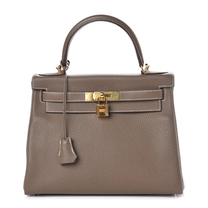 Hermes Taurillon Clemence Kelly Retourne 28 Etoupe 1 of 38