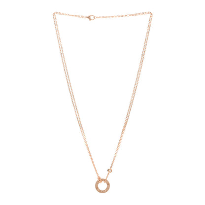 Cartier 18K Pink Gold 2 Diamond LOVE Necklace 3 of 4