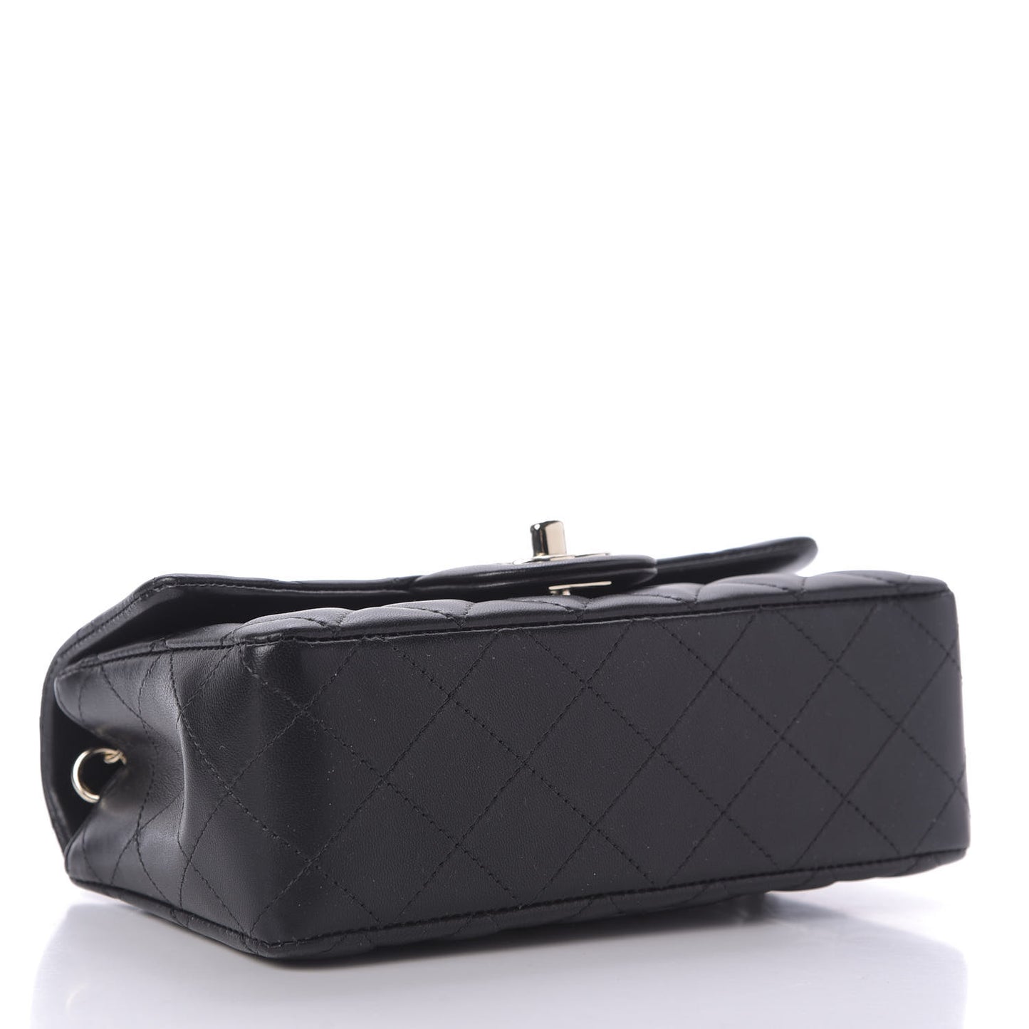 Lambskin Quilted Mini Rectangular Flap Black