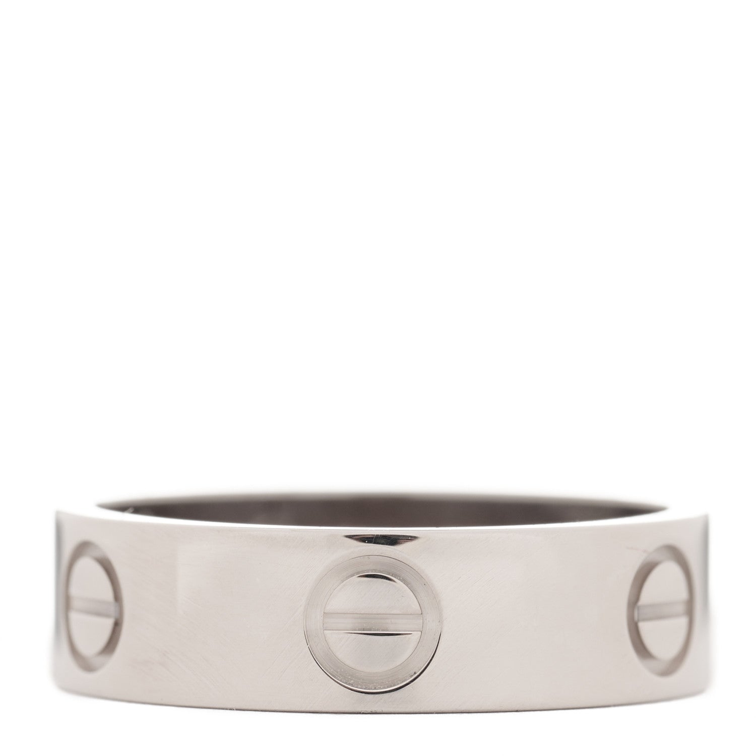 Cartier 18K White Gold 5.5mm LOVE Ring 55 7.25 1 of 5