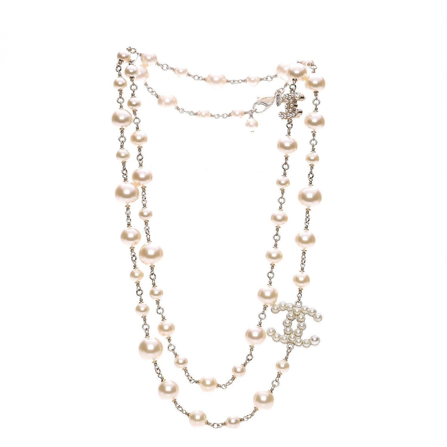Chanel Pearl CC Long Necklace Gold 3 of 5