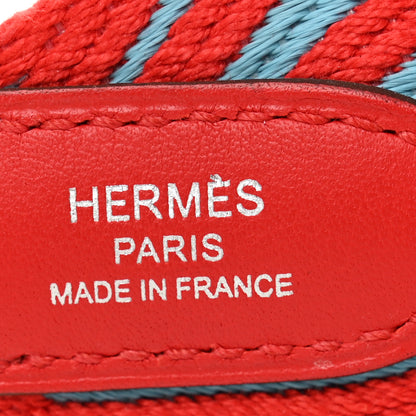 Hermes Toile Swift 50mm Sangle ZigZag Shoulder Strap Rouge De Coeur Bleu Du Nord 4 of 5