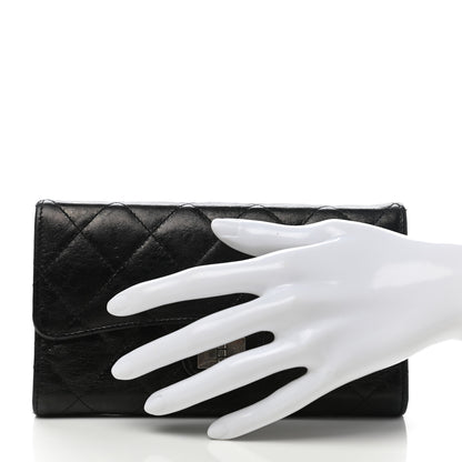 Chanel Glazed Calfskin Quilted Reissue Long Flap Wallet Black 2 of 10