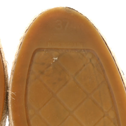 Chanel Linen CC Espadrilles 37 Beige Black 8 of 16