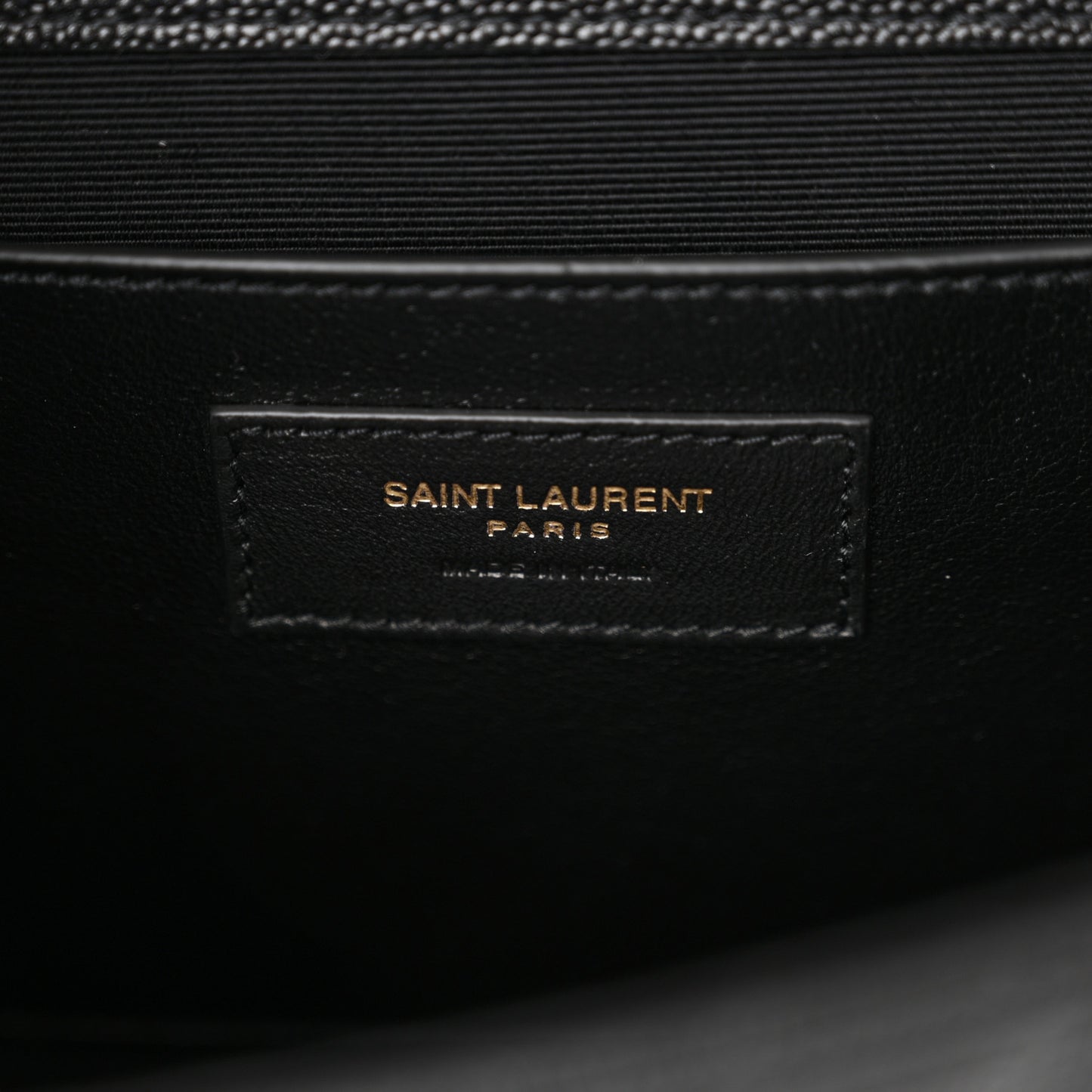 Grain De Poudre Textured Mixed Matelasse Triquilt Medium Monogram Satchel Black