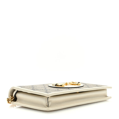 Gucci GG Supreme Monogram Azalea Calfskin Horsebit 1955 Wallet On Chain Beige Ebony Mystic White 3 of 7