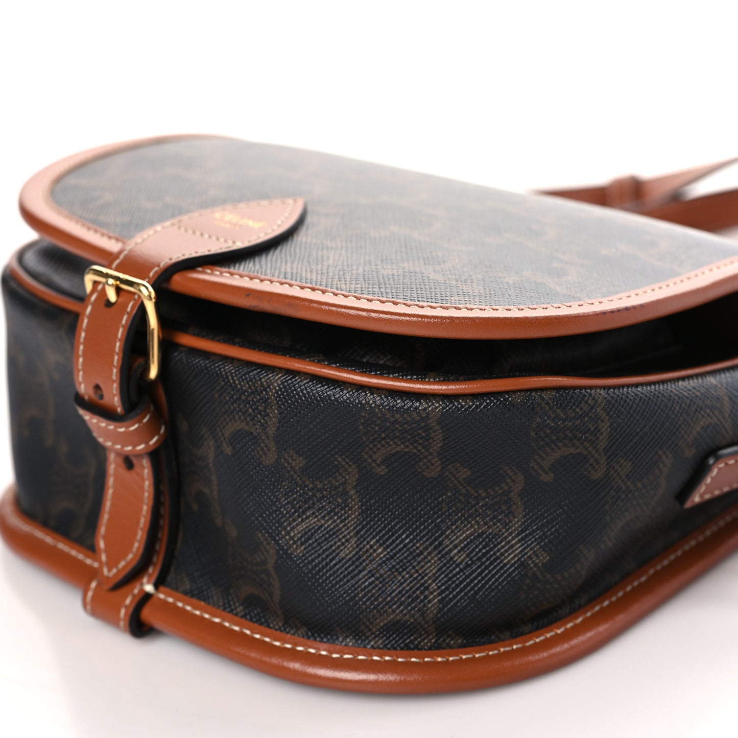 Triomphe Canvas Medium Folco Bag Tan