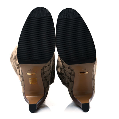 Gucci Monogram Over the Knee Boots 39.5 Beige Ebony 5 of 7