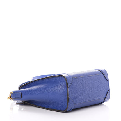 Celine Drummed Calfskin Nano Luggage Indigo 4 of 7