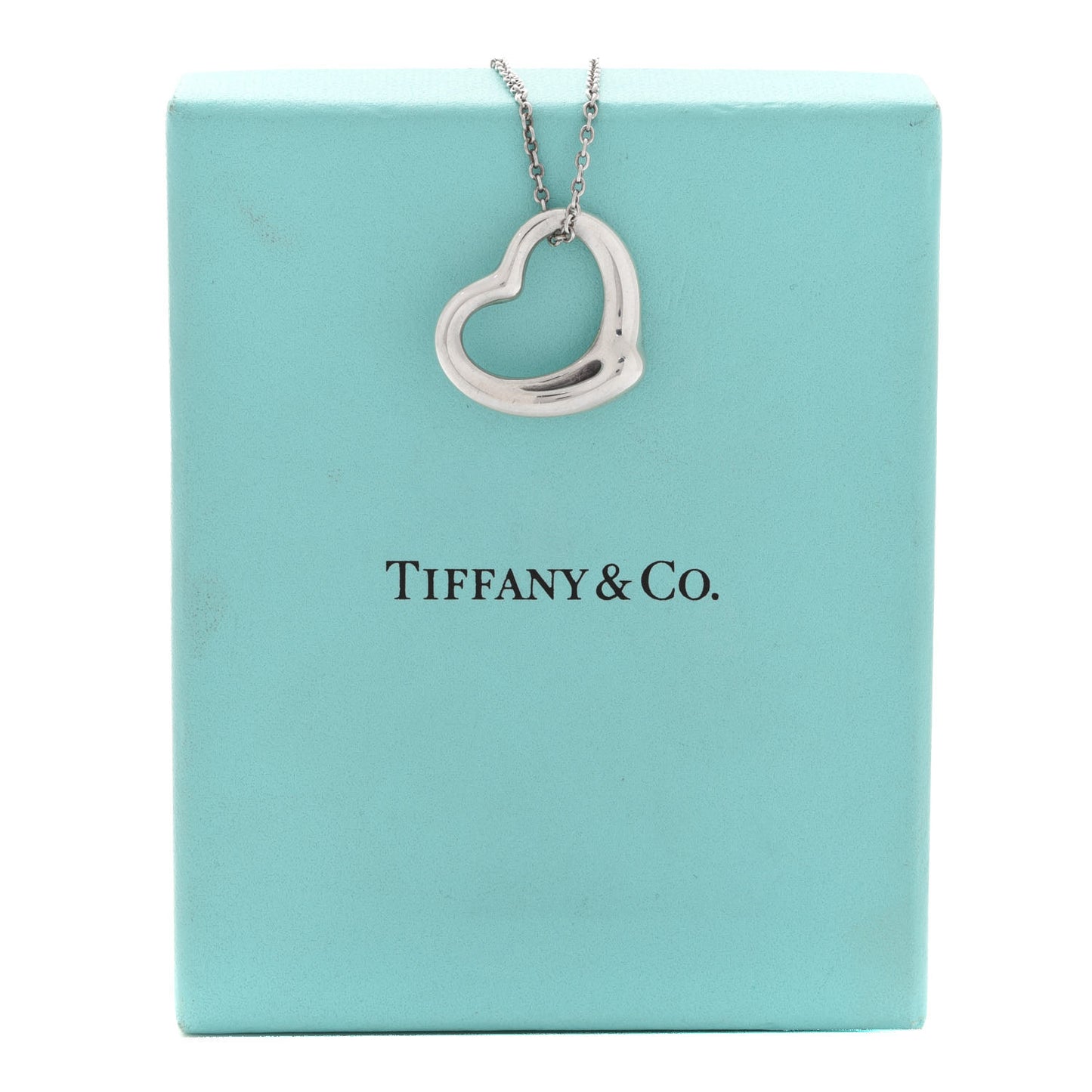 Sterling Silver 22mm Elsa Peretti Open Heart Pendant Necklace