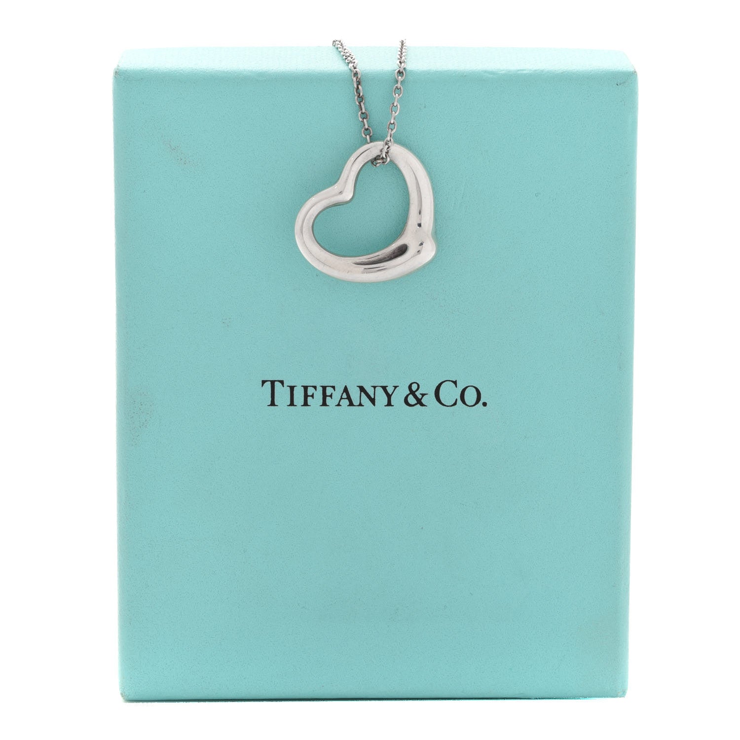 Tiffany Sterling Silver 22mm Elsa Peretti Open Heart Pendant Necklace 7 of 7
