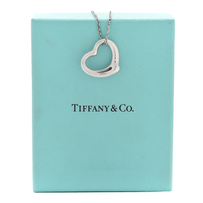 Tiffany Sterling Silver 22mm Elsa Peretti Open Heart Pendant Necklace 7 of 7
