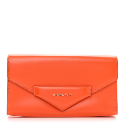 Givenchy Calfskin Antigona Evening Clutch Orange 1 of 10