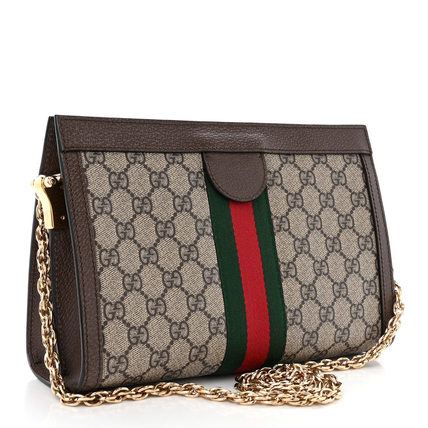 Gucci GG Supreme Monogram Web Small Ophidia Chain Shoulder Bag Brown 4 of 10