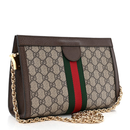 Gucci GG Supreme Monogram Web Small Ophidia Chain Shoulder Bag Brown 4 of 10