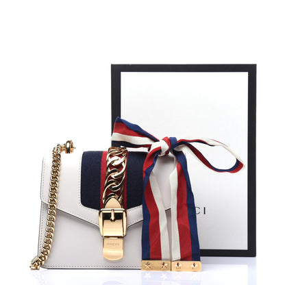 Gucci Calfskin Mini Sylvie Chain Shoulder Bag White 14 of 14
