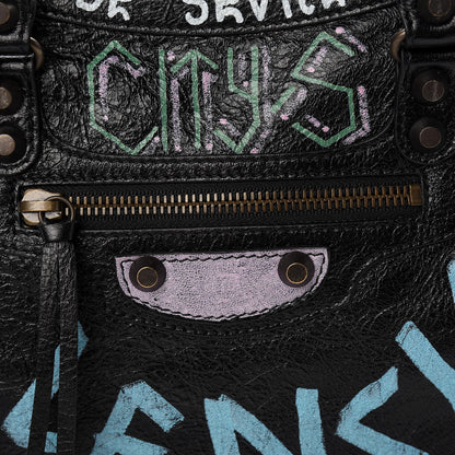 Balenciaga Agneau Graffiti All Over Classic Hardware S City Black Multicolor 8 of 10