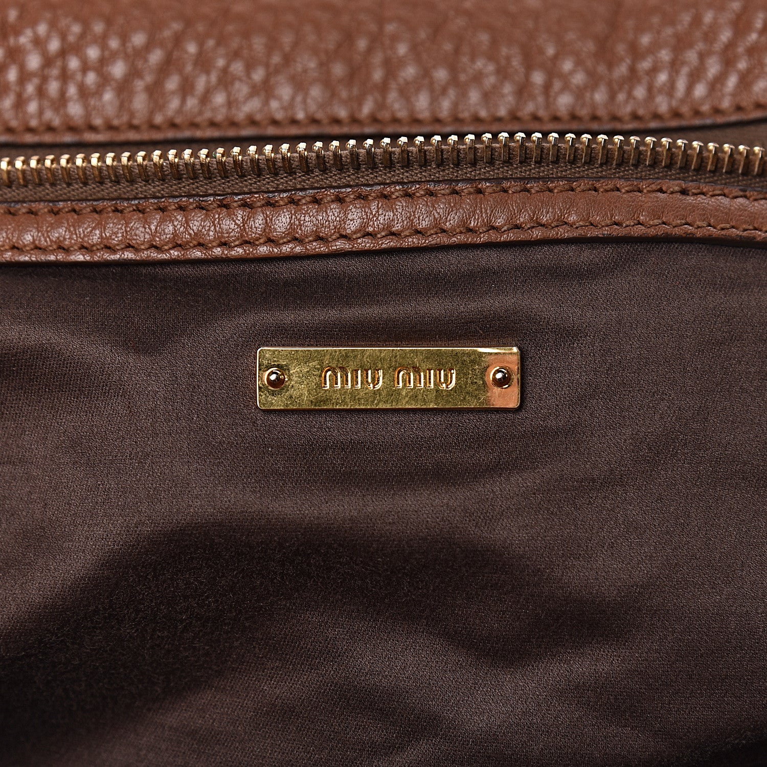 Miu Miu Vitello Daino Top Handle Cannella 6 of 14
