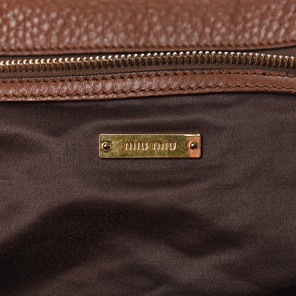 Miu Miu Vitello Daino Top Handle Cannella 6 of 14
