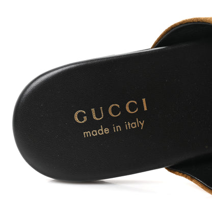 Gucci Suede Cachemire Monogram Mens Princetown Slippers 10 Pepper Brown 8 of 10