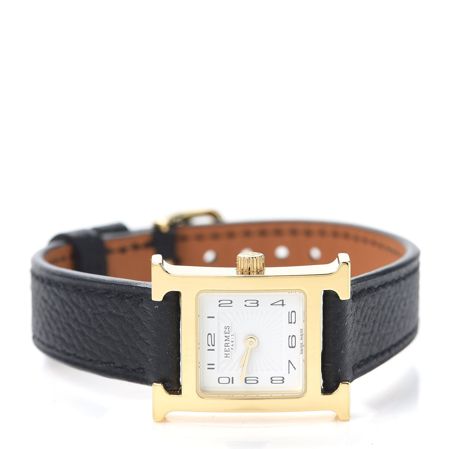 Hermes Stainless Steel Epsom 17.2mm Heure H Hour Quartz Watch Noir 2 of 5