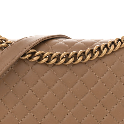 Chanel Lambskin Quilted New Medium Boy Flap Dark Beige 8 of 13