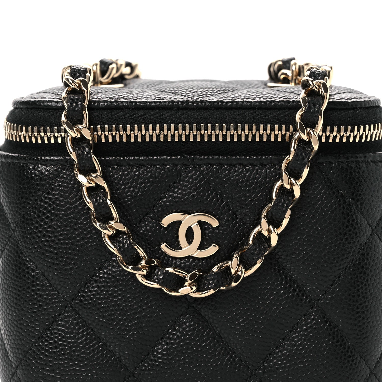 Chanel Caviar Quilted Mini Vanity Case With Chain Black 8 of 11
