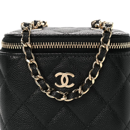 Chanel Caviar Quilted Mini Vanity Case With Chain Black 8 of 11