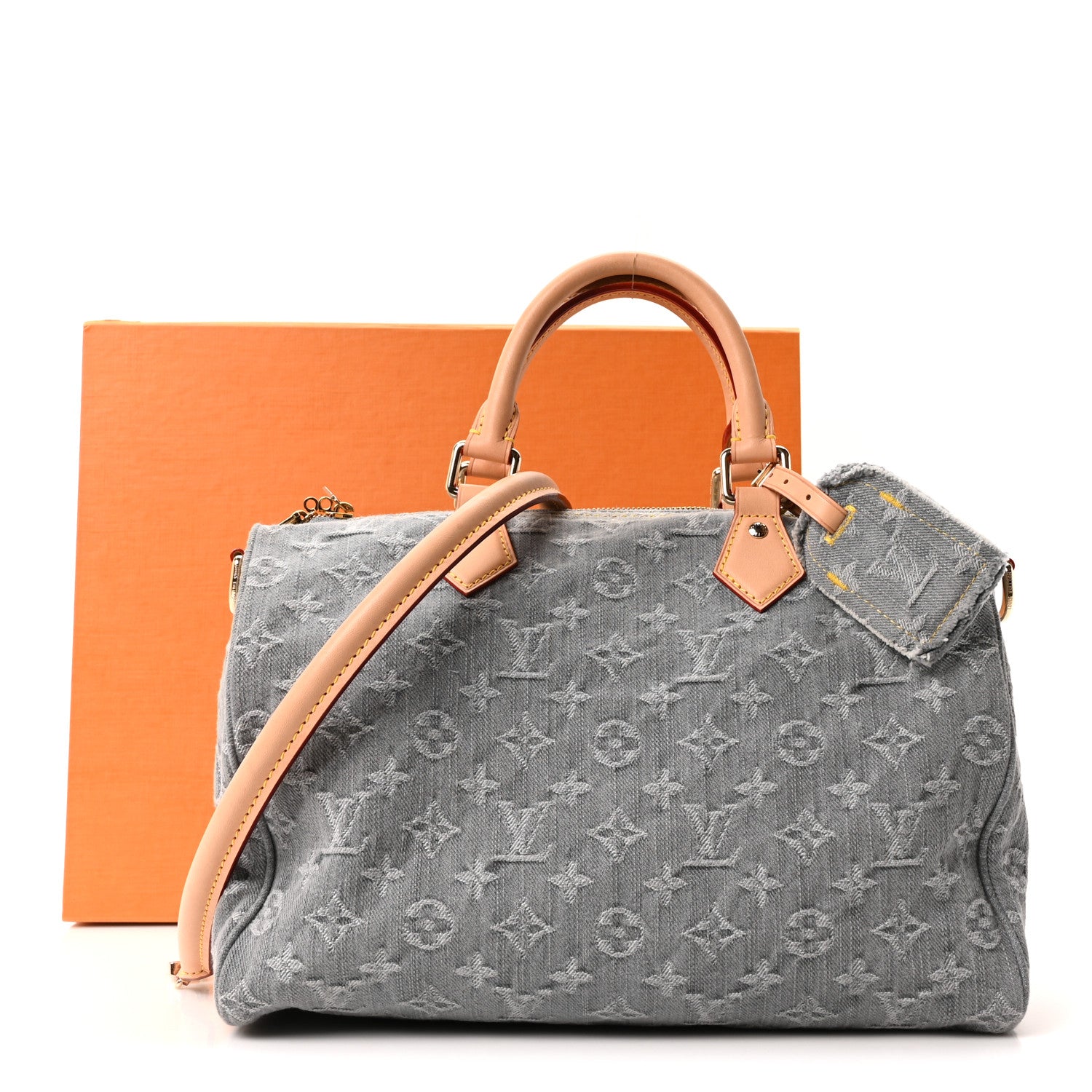Louis Vuitton Monogram Denim Speedy Soft 30 Washed Gray 10 of 10