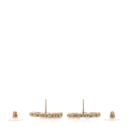 Chanel Crystal Pearl CC Dazzling Domino Earrings Gold 3 of 5
