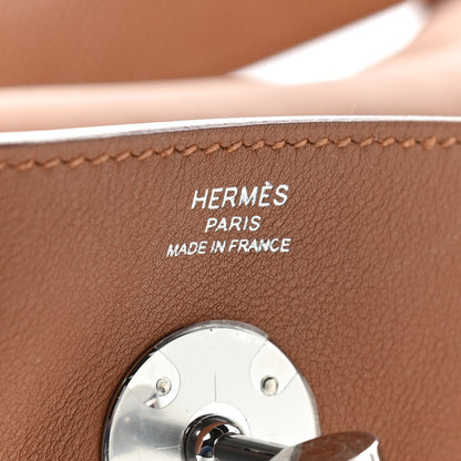 Hermes Swift Epsom Lindy 26 Tressage De Cuir Gold Bleu Du Nord 7 of 9