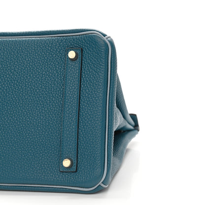 Hermes Togo Horseshoe Birkin 35 Bleu Izmir Bleu Lin 10 of 11