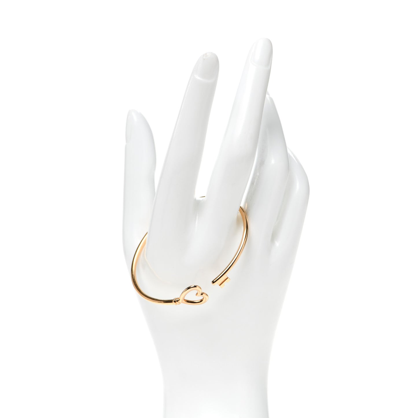 18K Yellow Gold Wire Heart Bracelet
