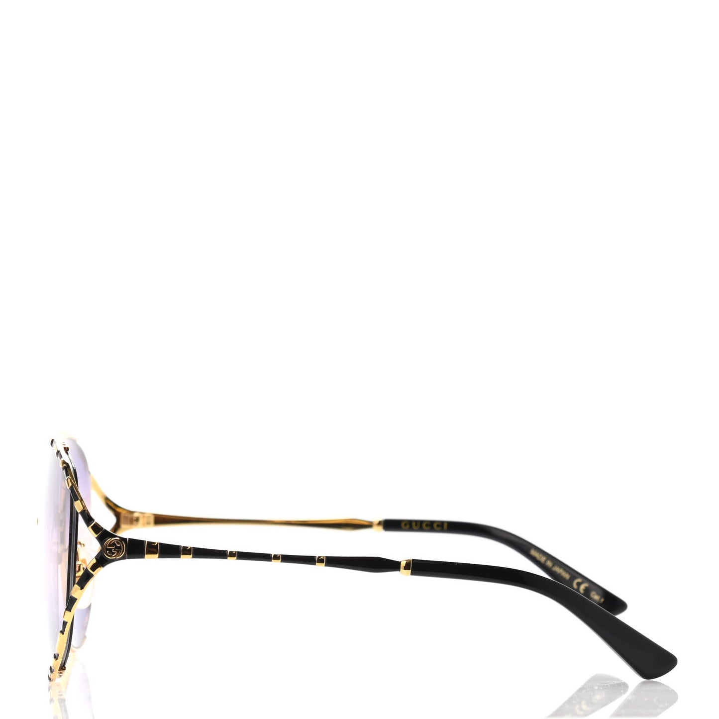 Metal Round Frame GG0595S Sunglasses Gold Black