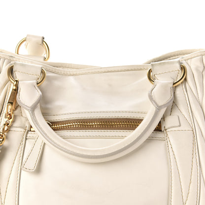 Miu Miu Nappa Matelasse Satchel Bianco 13 of 14