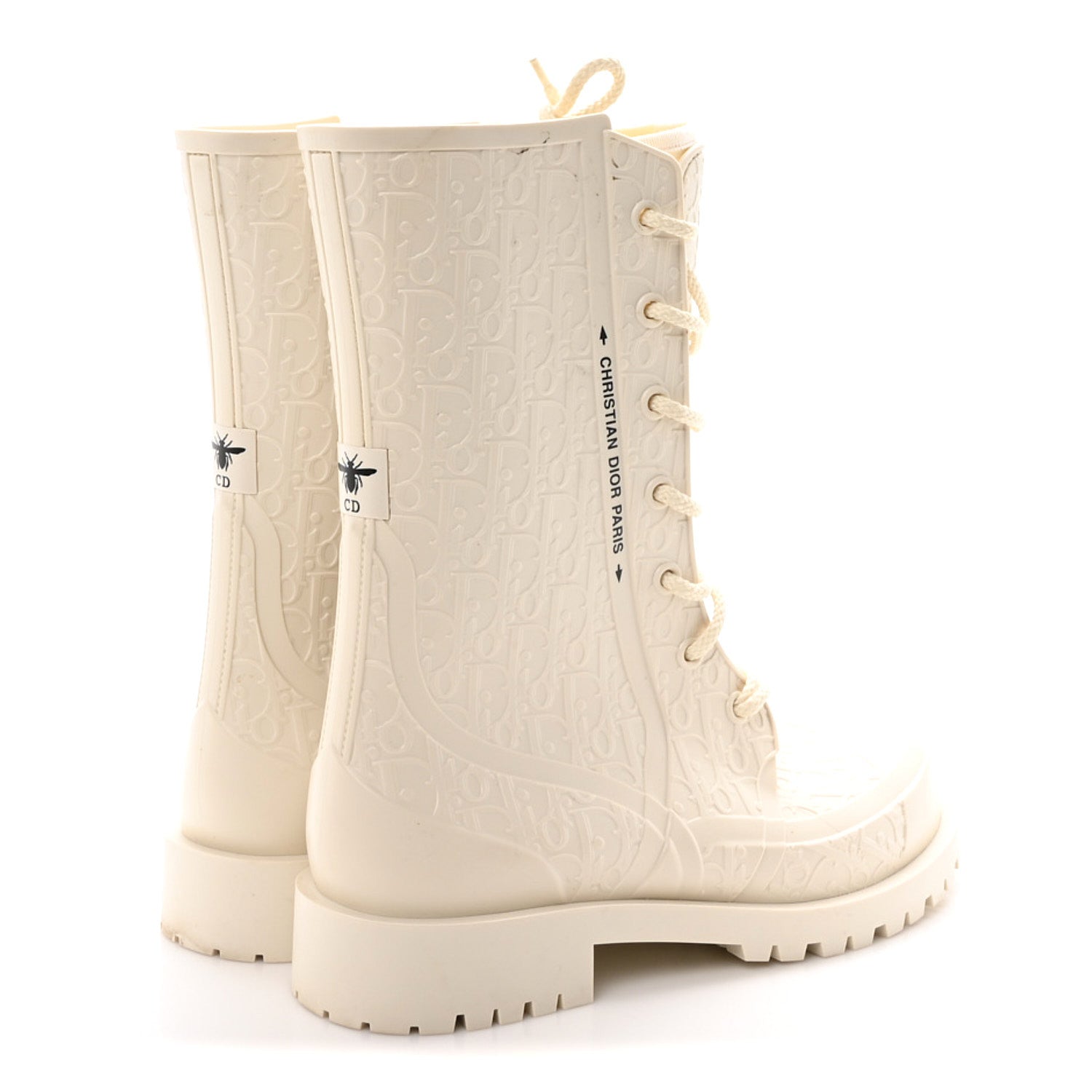 Christian Dior Oblique Rubber Diorcamp Boots 41 Off White 4 of 7