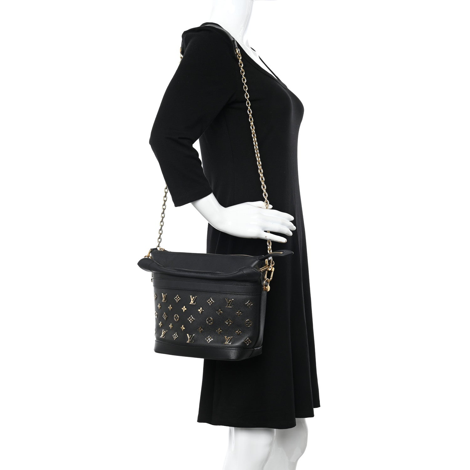 Louis Vuitton Calfskin Monogram Cruiser PM Black 2 of 9