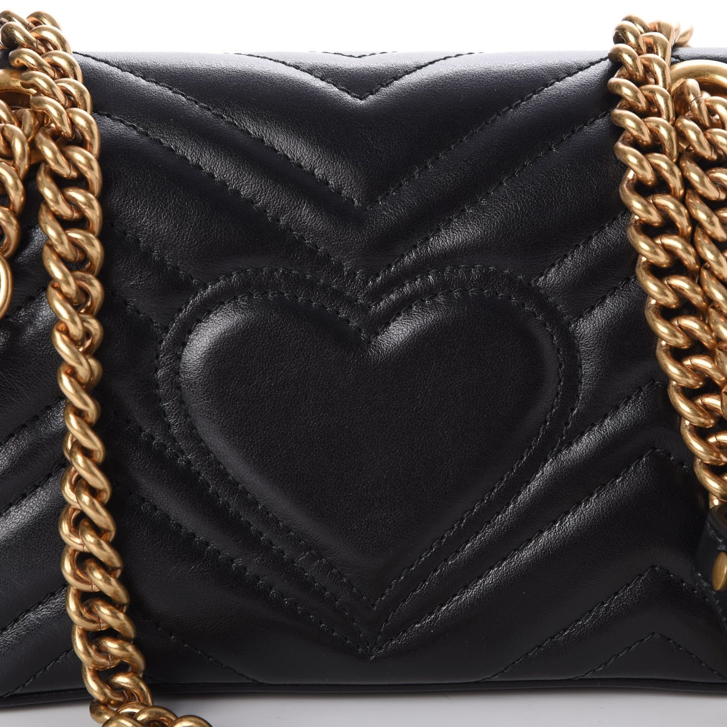 Calfskin Matelasse Mini GG Marmont Shoulder Bag Black