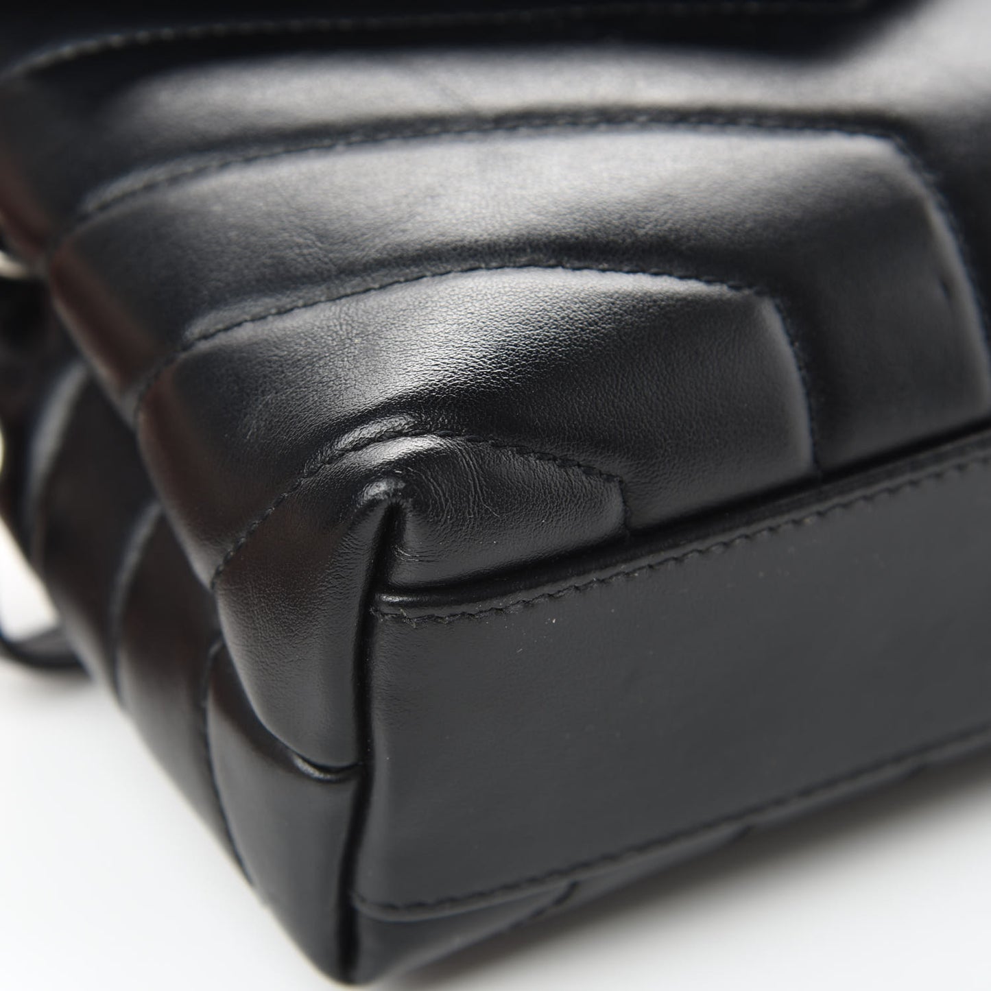 Calfskin Y Quilted Monogram Toy Loulou Crossbody Bag Black