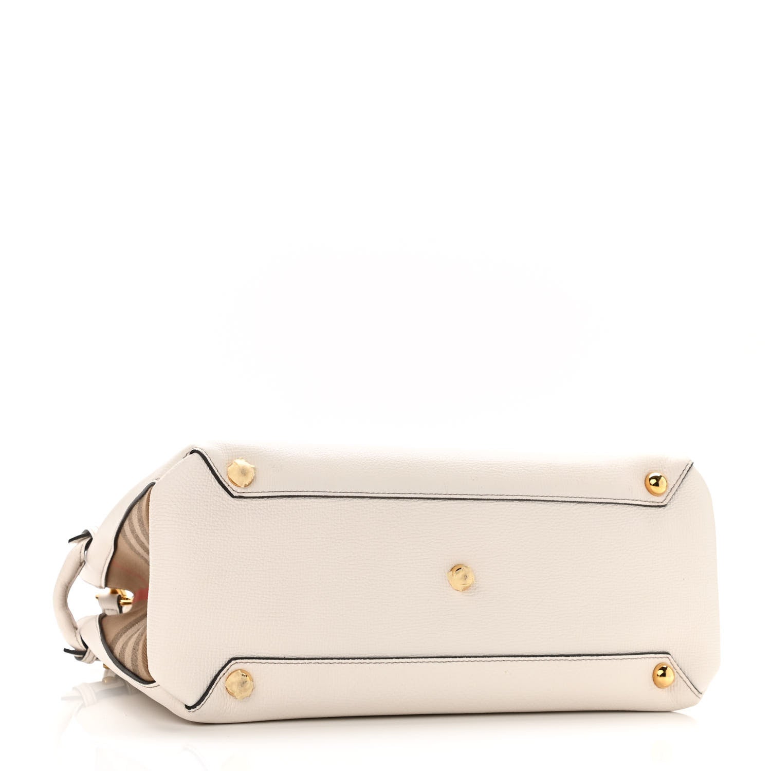 Burberry Derby Calfskin House Check Medium Banner Tote Beige 4 of 10