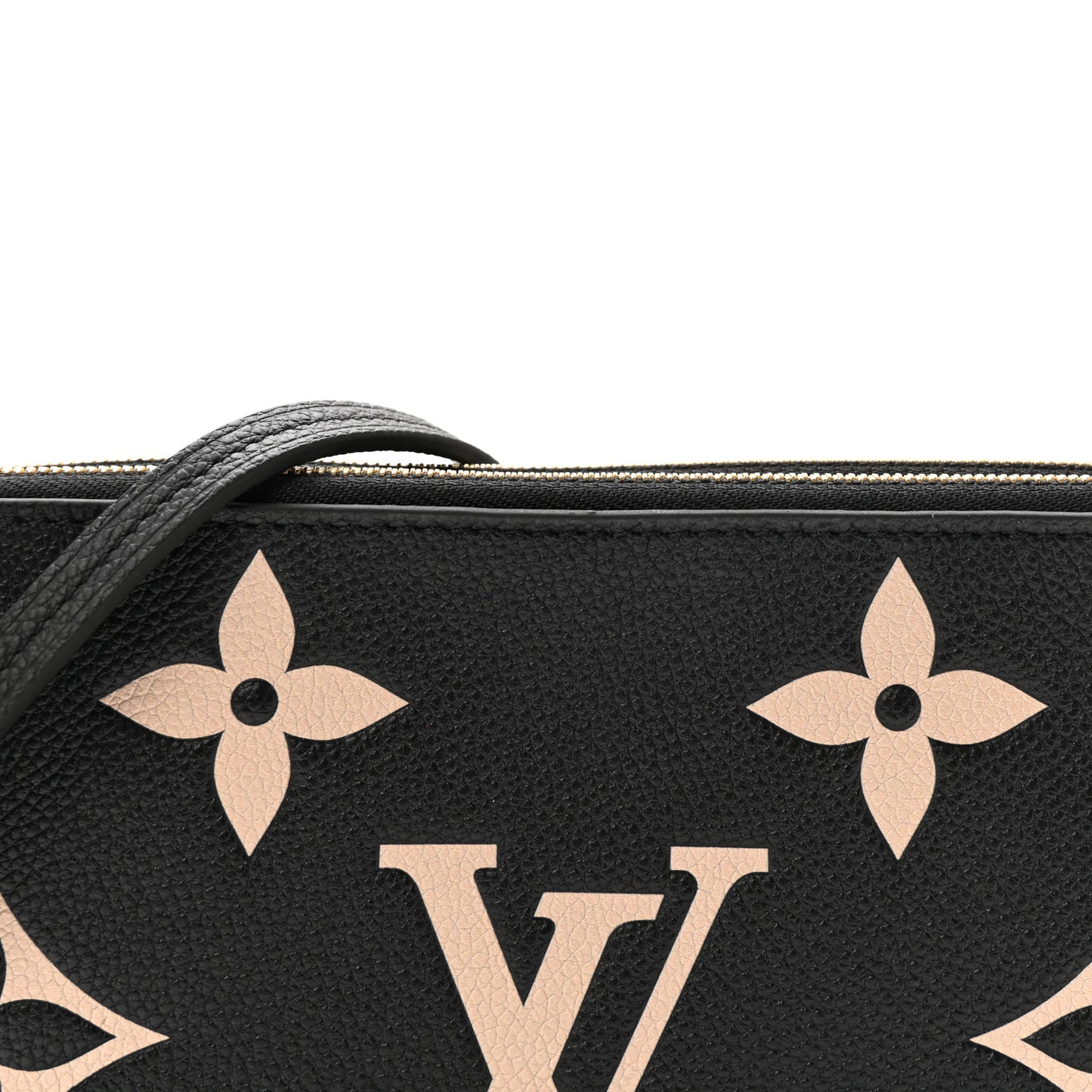 Empreinte Monogram Giant Double Zip Pochette Black Cream