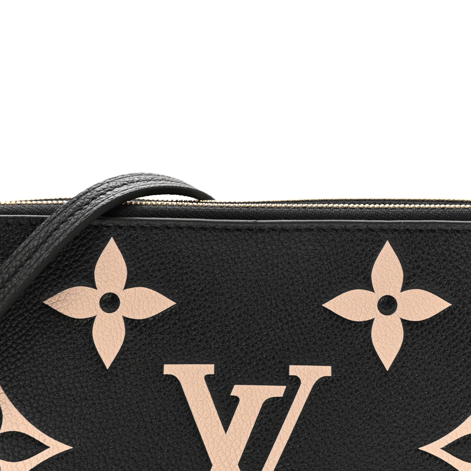 Louis Vuitton Empreinte Monogram Giant Double Zip Pochette Black Cream 7 of 10