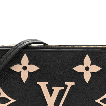 Louis Vuitton Empreinte Monogram Giant Double Zip Pochette Black Cream 7 of 10