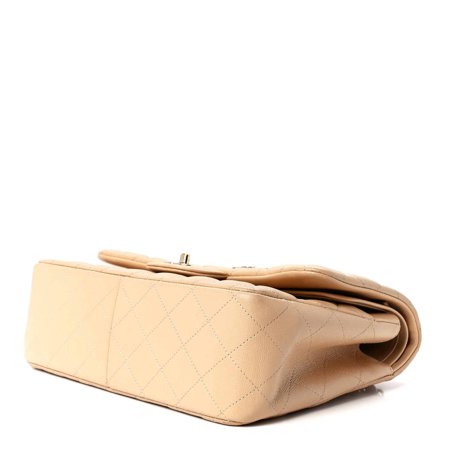 Chanel Caviar Quilted Jumbo Double Flap Beige 11 of 13