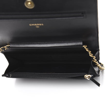 Chanel Velvet Quilted Wallet On Chain WOC Black 5 of 15