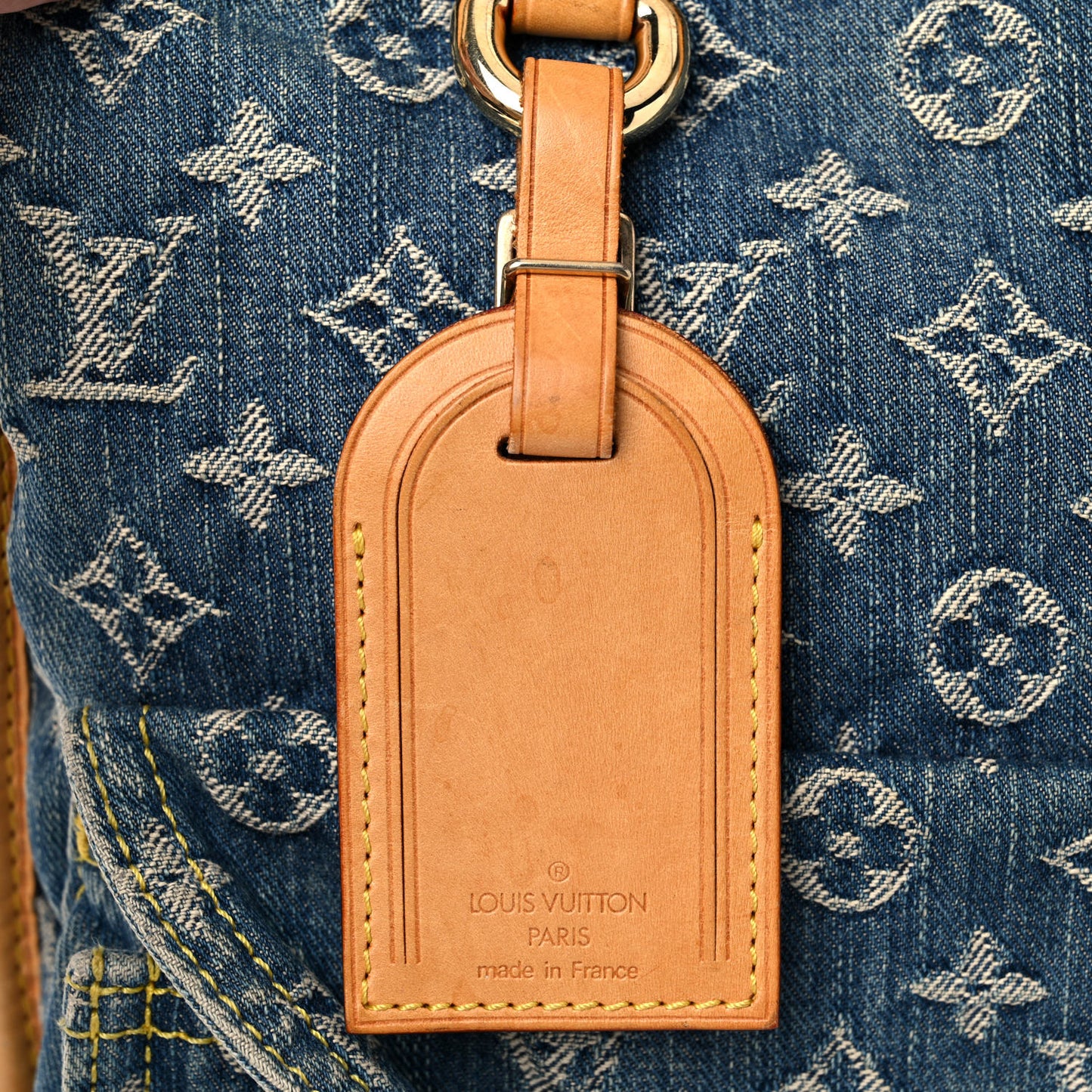 Monogram Denim Sac Plat Blue