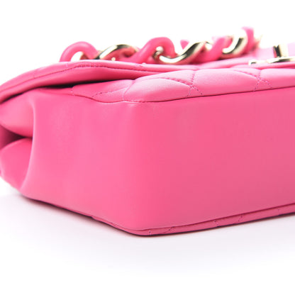 Chanel Lambskin Quilted Resin Bi-Color Chain Flap Bag Pink 9 of 11