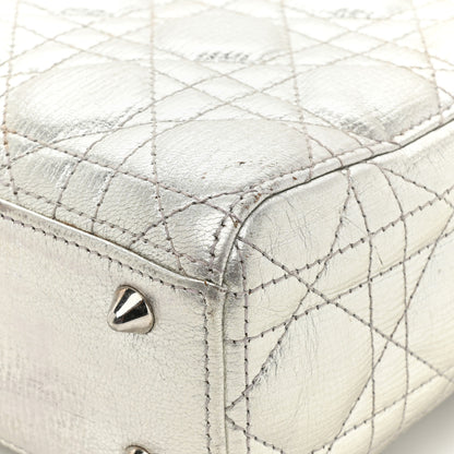 Christian Dior Metallic Grained Calfskin Cannage Small Lucky Badges My Lady Dior Silver 17 of 21